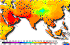 Temperature Map:  Southern Asia