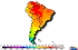 Temperature Map:  South America